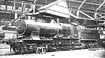 'Bulldog' class number 3433 seen inside Swindon shed