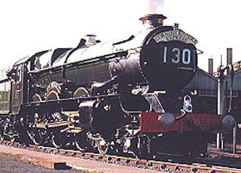 Preserved King class no. 6024 'King Edward I' displayingthe 'Cornish Riviera Express' headboard