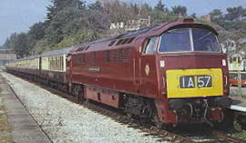 'Western' class locomotive in the popular maroon livery
